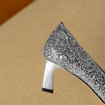 لوسيانا - حذاء كعب كريستال أنيق