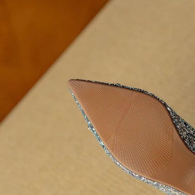 لوسيانا - حذاء كعب كريستال أنيق